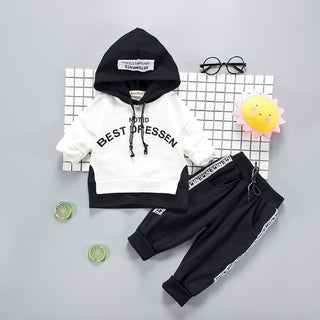 Buy white Hooded+Pant 2pcs Outfit Suit Boys Clothing Sets