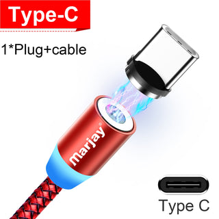 Buy red-for-type-c Marjay Magnetic Micro USB Cable for iPhone Samsung Android Fast Charging Magnet Charger USB Type C Cable Mobile Phone Cord Wire