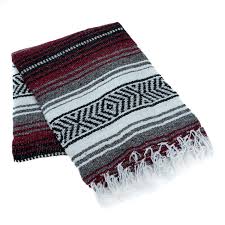 Buy burgundy Yoga Studio Cotton Handwoven  Classic Blanket