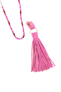 Hdn3121 - Leather Tassel Necklace