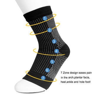 1 Pair Foot Angel Anti Fatigue Compression Breatheable Foot Sleeve Support Socks Men Brace Sock