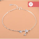 925 Sterling Silver Flower Star Charm Bracelet