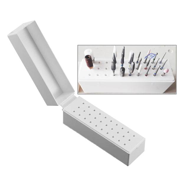30 Holes Nail Art Drill Grinding Head Bit Holder Display Storage Box Nail Drill Bits Container Stand Display Rack #262497