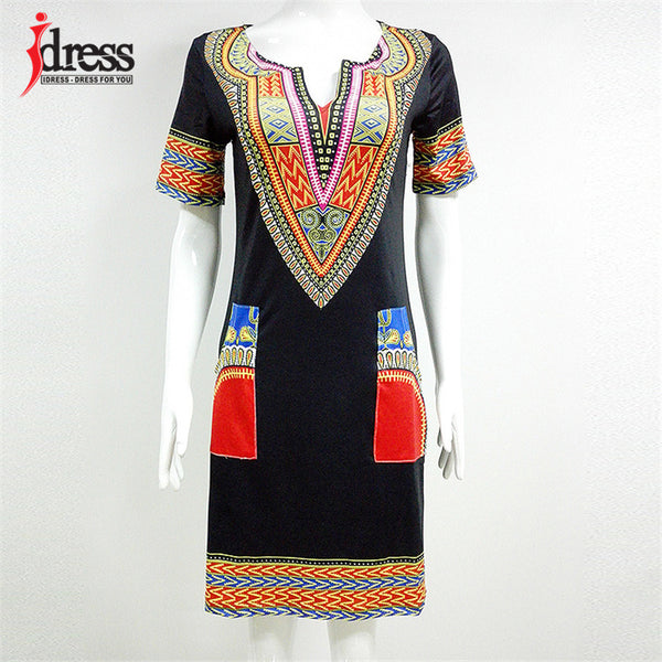 Hambelela Summer Vintage Dress Women Tunic Casual Beach Dress 2020 African Print Shirt Dress Robe Femme Plus Size Dashiki Dress
