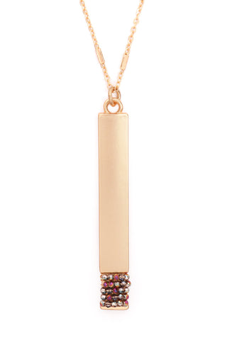 Buy matte-gold-gray Myn1375 - Bar Pendant Necklace