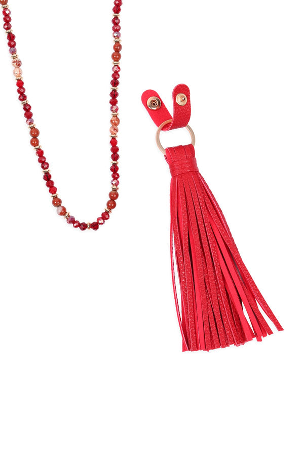 Hdn3121 - Leather Tassel Necklace