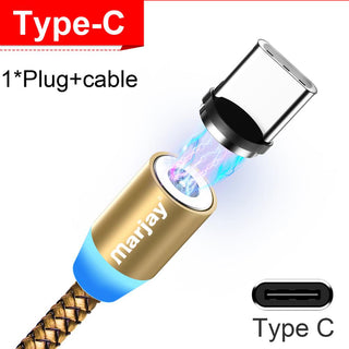 Buy gold-for-type-c Marjay Magnetic Micro USB Cable for iPhone Samsung Android Fast Charging Magnet Charger USB Type C Cable Mobile Phone Cord Wire