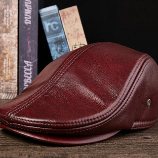 Buy burgundy-cap BUTTERMERE Flat Caps Men Real Leather
