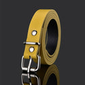 66 Styles 80cm Child PU Belt Gold Metal Round Buckle Short Waistband