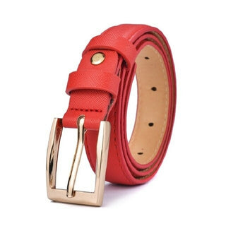 Buy 7-red-cfb-ll 66 Styles 80cm Child PU Belt Gold Metal Round Buckle Short Waistband
