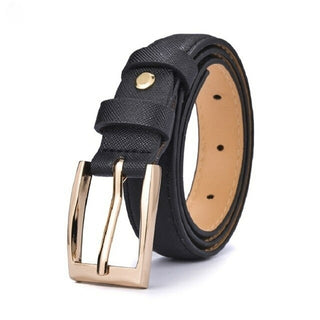 Buy 7-black-cfb-ll 66 Styles 80cm Child PU Belt Gold Metal Round Buckle Short Waistband
