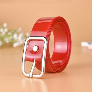 Buy 11-red-cfb-tou-2-4 66 Styles 80cm Child PU Belt Gold Metal Round Buckle Short Waistband