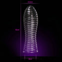Reusable Condom Lube Textured Extender Sleeve Screw Thread Penis Cover Cock Ring Dildo Sheath Condoms Coque Sex Toys for Men