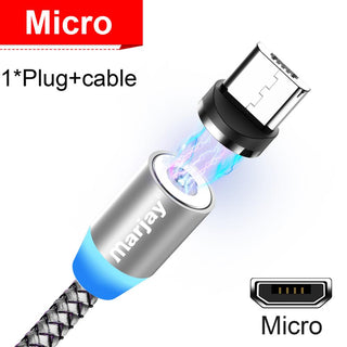 Buy silver-for-micro Marjay Magnetic Micro USB Cable for iPhone Samsung Android Fast Charging Magnet Charger USB Type C Cable Mobile Phone Cord Wire