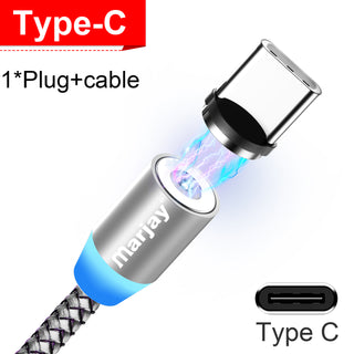 Buy silver-for-type-c Marjay Magnetic Micro USB Cable for iPhone Samsung Android Fast Charging Magnet Charger USB Type C Cable Mobile Phone Cord Wire
