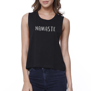 Namaste Crop Top Work Out Tank Top Cute Women's Yoga T-Shirt