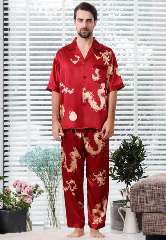Couple Silk Satin Pajamas