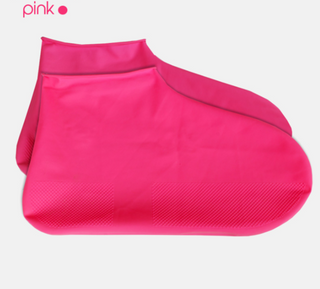 Buy pink Disposable rain shoe cover Latex non-slip waterproof and dustproof