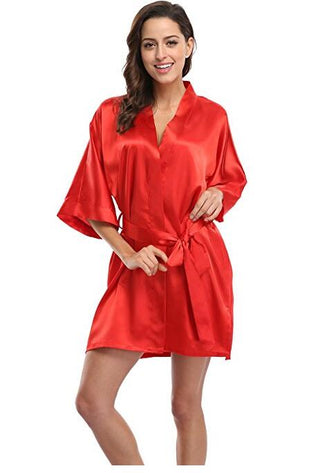 Buy as-the-photo-show10 Large Size Satin Night Robe