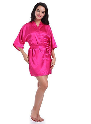 Buy as-the-photo-show14 Large Size Satin Night Robe