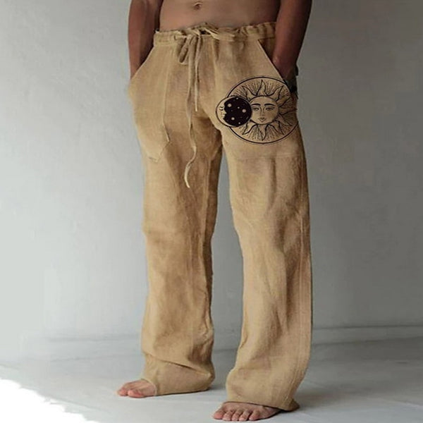 Soft Linen Pants Mid Waist Pocket Pants