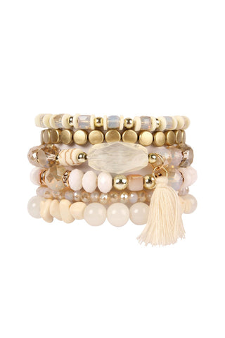 Buy natural Boho Tassel Charm Bracelet