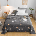 Starry Sky Bedspread Blanket 200x230cm High Density Super Soft Flannel Blanket to on for the Sofa/Bed/Car Portable Plaids