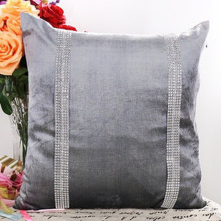 Buy grey1 45X45cm Luxury Velvet Fabric Diamond Pillow Cover