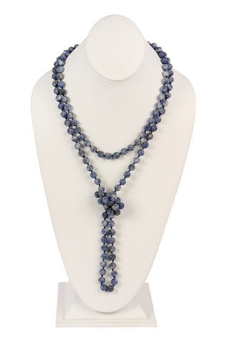 Buy blue-sodalite Hdn2239 - Natural Stone Hand Knotted Long Necklace
