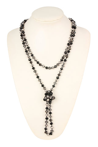 Buy black-hematite-mix 8mm Longline Hand Knotted Necklace