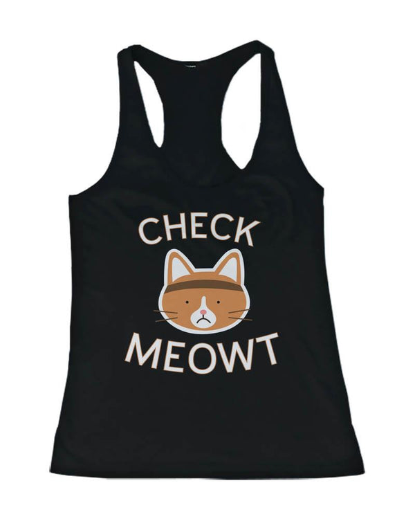 Cute Cat Design Tank Top – Chek Meowt - Cute Gym Clothes, Workout Shirts
