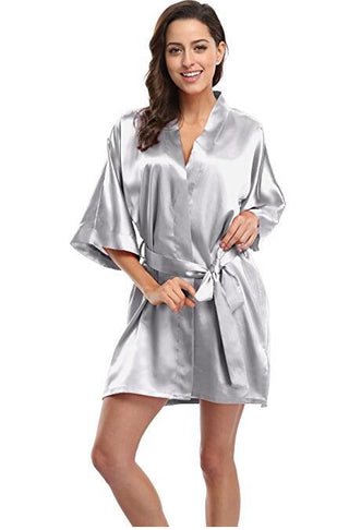 Buy as-the-photo-show4 Large Size Satin Night Robe