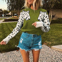 Arm leopard pattern sweater