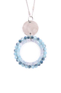 Myn1327 - Glass Beaded Hoop Pendant Necklace