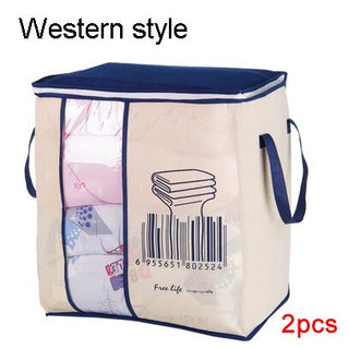 Buy western-style-2pcs Non-Woven Portable Clothes Storage Bag