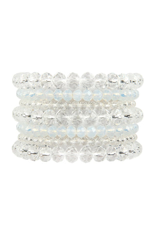 Buy clear Hdb2750 - Seven Lines Glass Beads Stretch Bracelet