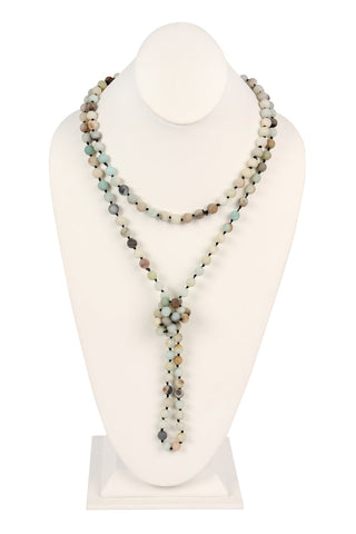 Buy amazonite Hdn2239 - Natural Stone Hand Knotted Long Necklace