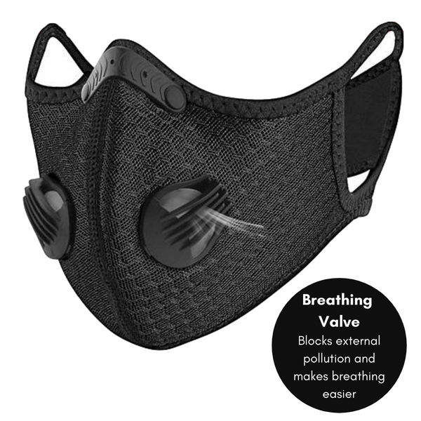 Performance Sports Face Mask with Activated Carbon Filter and
