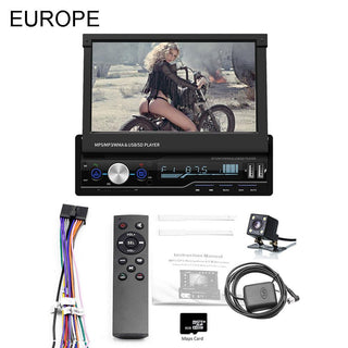Buy e 7&quot; 1 DIN Touch Screen Car Black MP5 Player GPS Sat NAV Bluetooth Stereo Retractable ABS Metal Radio Camera Radio Android
