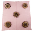 Geebro Newborn Warm Wool Swaddling Blanket With 15cm Real Raccoon Fur Pompom