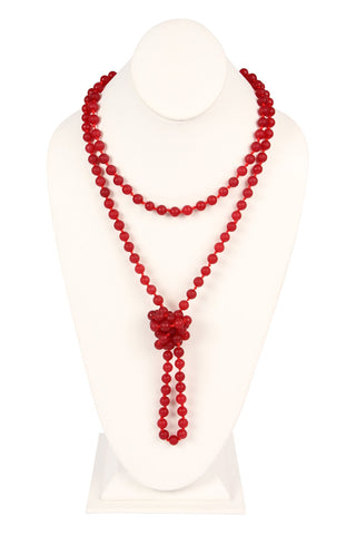Buy red-carnelian Hdn2239 - Natural Stone Hand Knotted Long Necklace