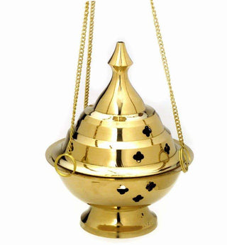 Hanging Brass Incense Burner 6"