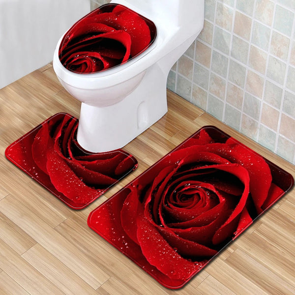 Red Rose Bath Mat