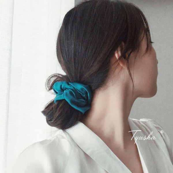 20Pcs Korea Satin Elastic Hair Bands Scrunch Ponytail Holder