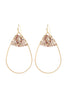 Hde3070 - Open Teardrop With Rondelle Beads Earrings