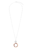 Glass Beaded Hoop Pendant Necklace