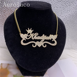 Custom Name Necklace with Diamond Custom Bling Name Necklace