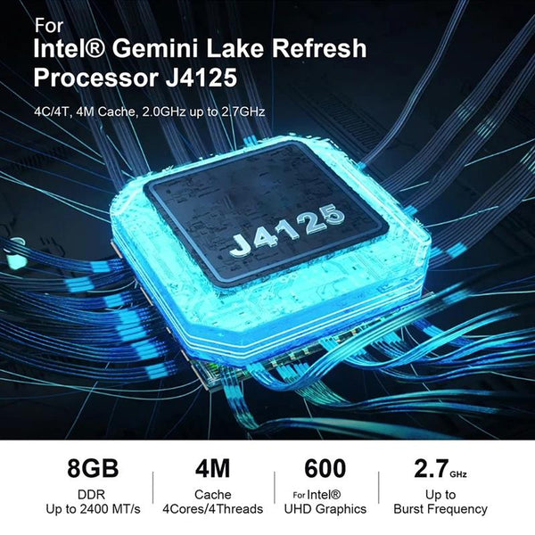 BEELINK GK55 Mini PC J4125 CPU 8+128G 5.8G Wifi Bluetooth 4.0 Windows