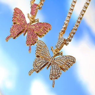 Crystal Butterfly Rhinestone Tennis Anklet Chain