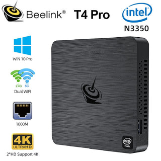 Beelink T4 Pro Mini PC Intel Apollo Lake Processor N3350 Windows 10 4K